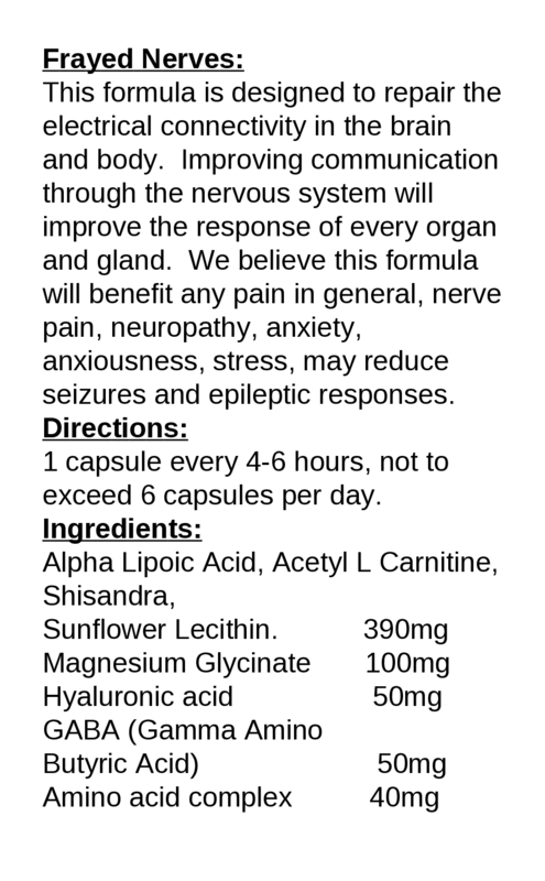 FrayedNervesInfo | Brain Health Formulas BioTechnologies
