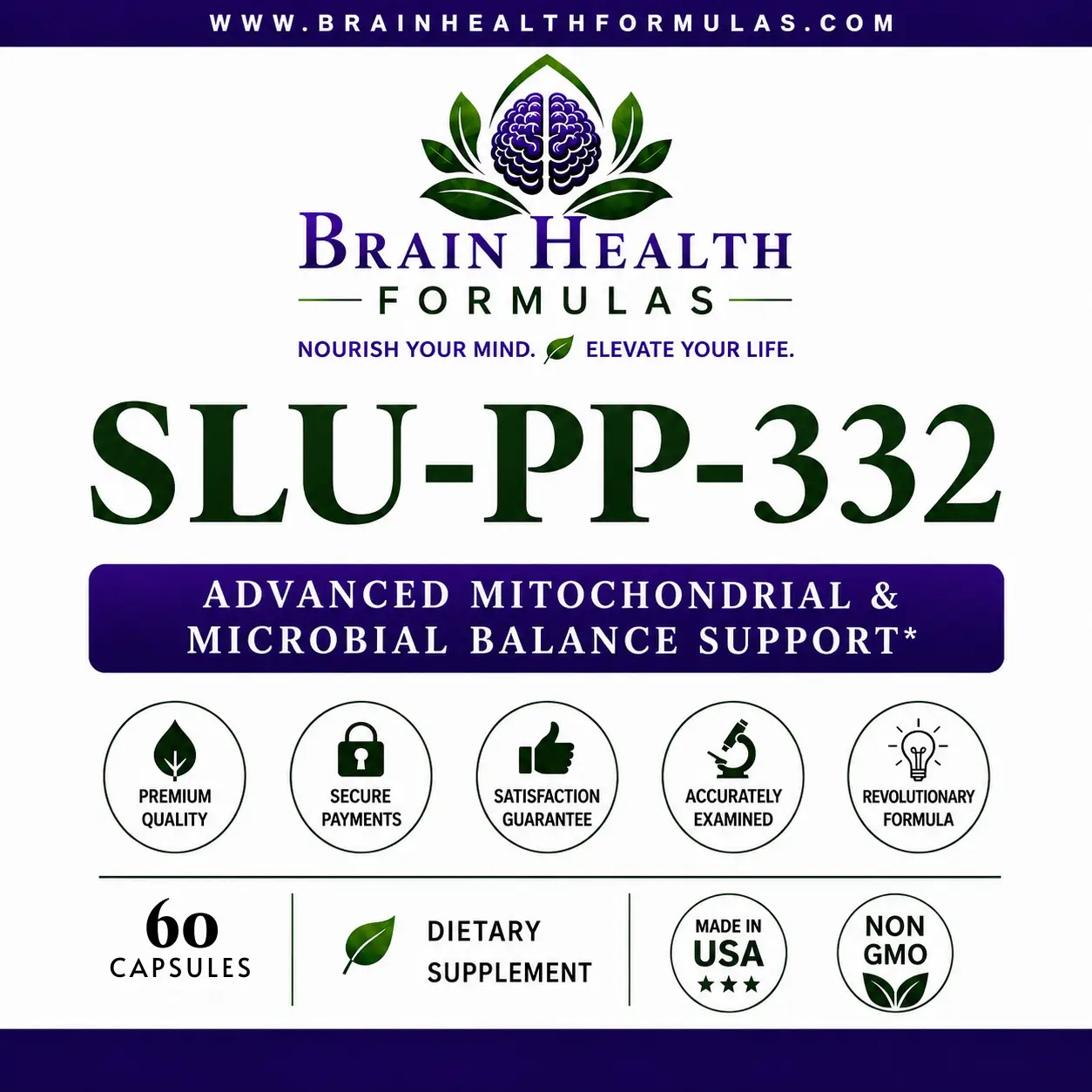 Brain Health Formulas Slu PP 332 Advaned Mitochondrial & Microbial Balance Support Brain Health Formulas Slu PP 332 Advaned Mitochondrial & Microbial Balance Support